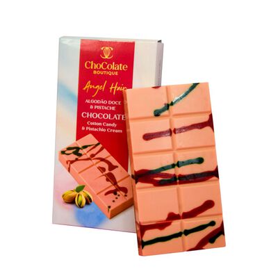 Angel Hair Chocolate &ndash; Algod&atilde;o Doce & Pistache 160g