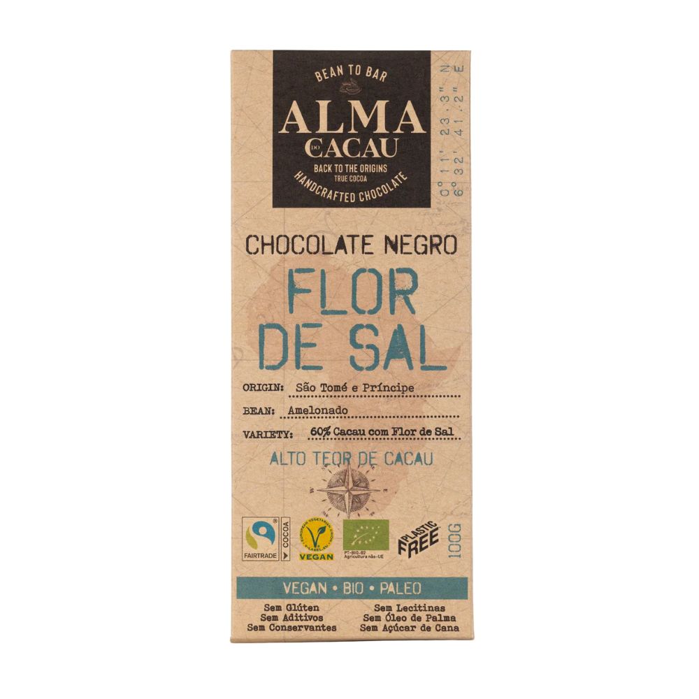 Chocolate Negro BIO 60% c/Flor de Sal 100g image number null