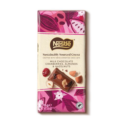 Milk Chocolate Cranberries Almonds Hazelnuts 170g image number null