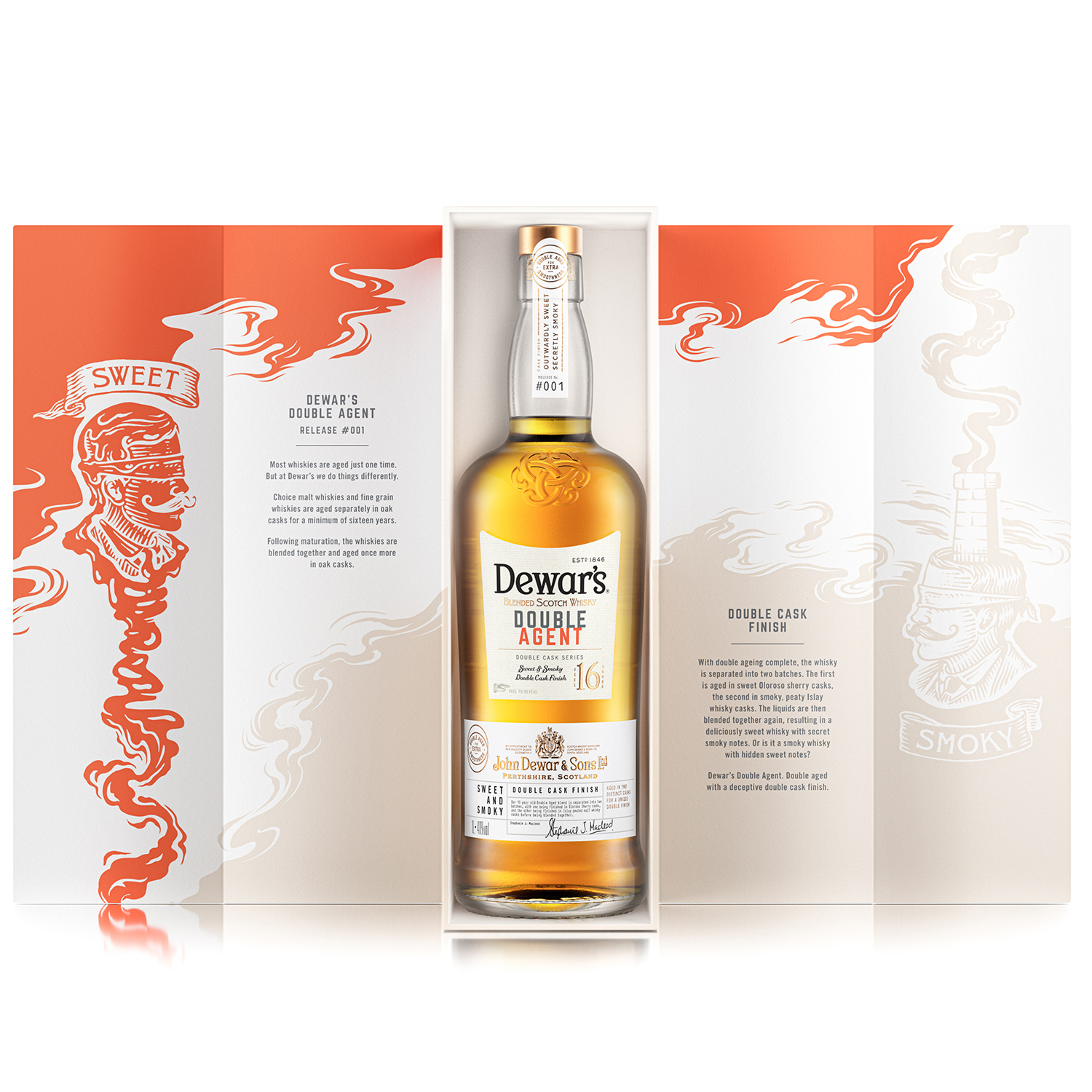 Dewars 16 Year Old Double Agent Scotch Whisky 1L image number null