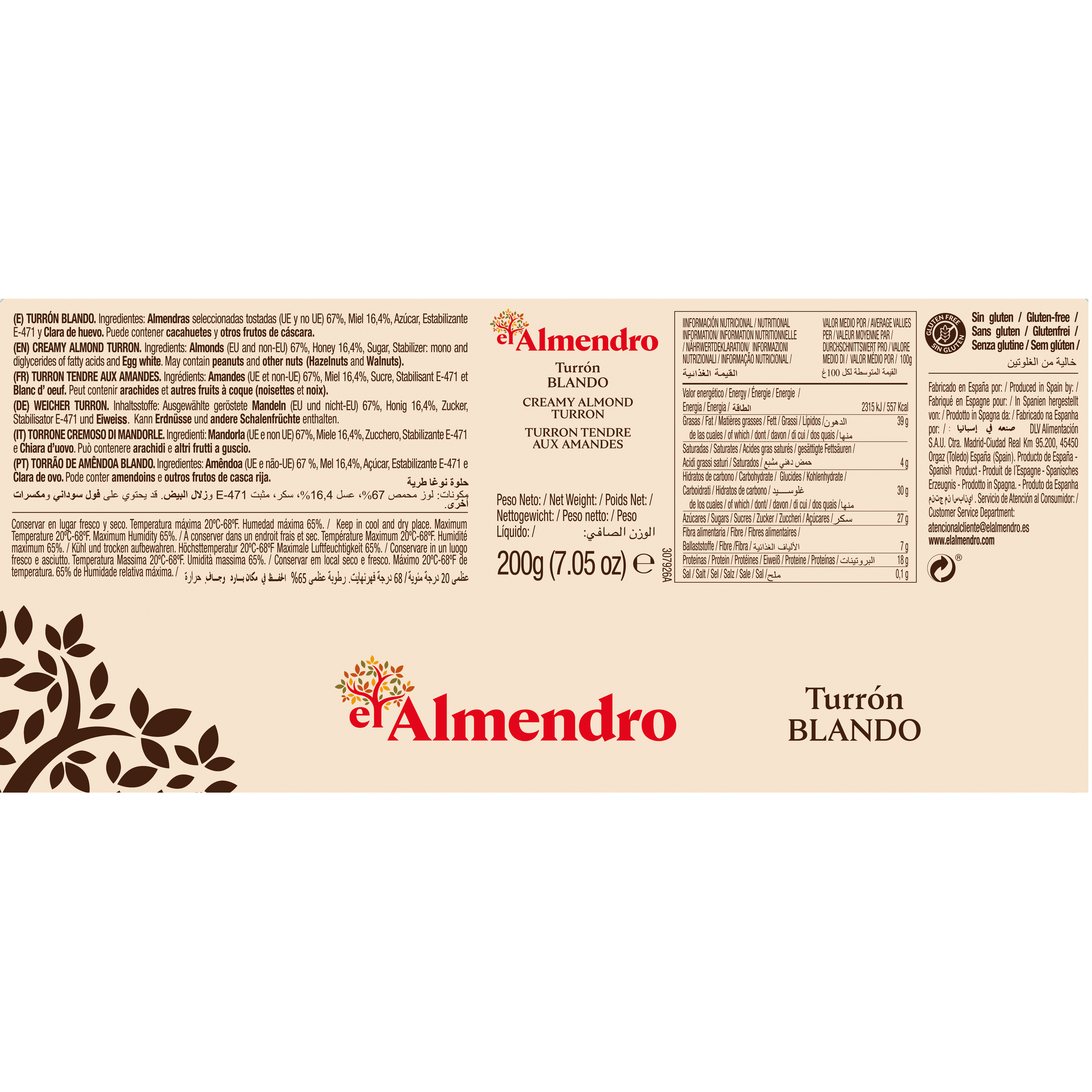 Turr&oacute;n Blando Creamy Almond 200gr image number null